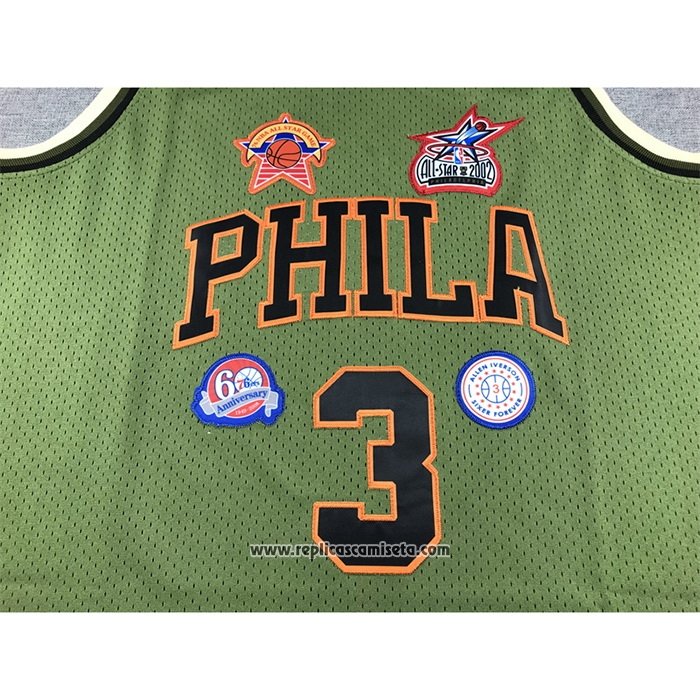 Camiseta Philadelphia 76Ers Allen Iverson #3 Mitchell & Ness 1996-97 Verde
